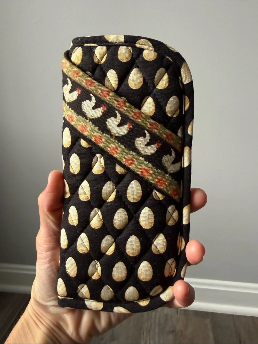 VTG Vera Bradley Chanticleer Hen Egg Print Sunglass Case Holder Rooster Chicken